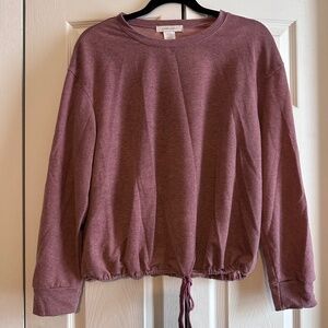 White Willow Dusty Mauve Long Sleeve Sweater Size Large